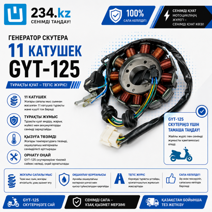 Генератор скутера 11 катушек   GYT-125  00003667